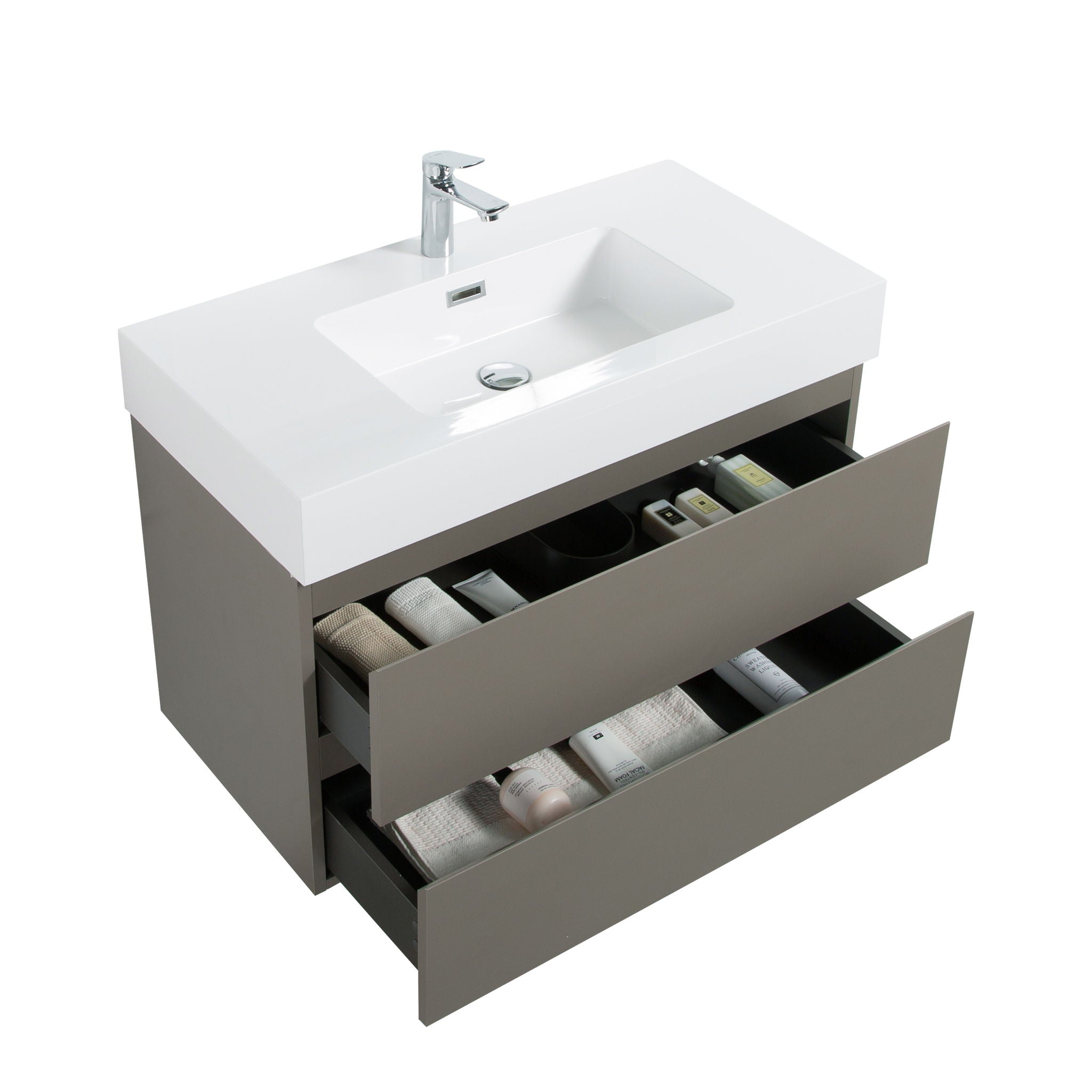 Alice - Bathroom Vanity With Sink, Wall Mounted, Floating
