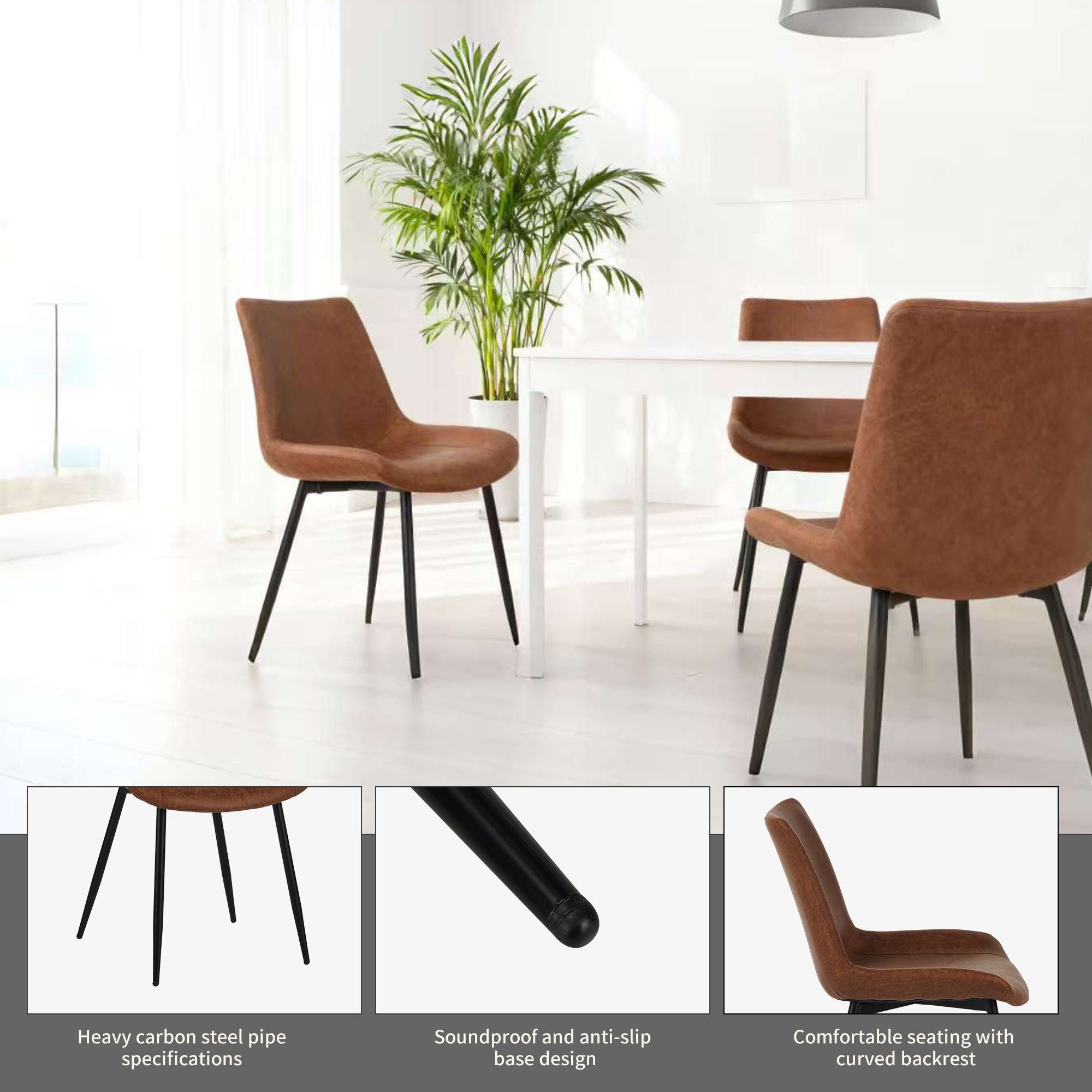 Dining Chairs (Set of 4) - Brown