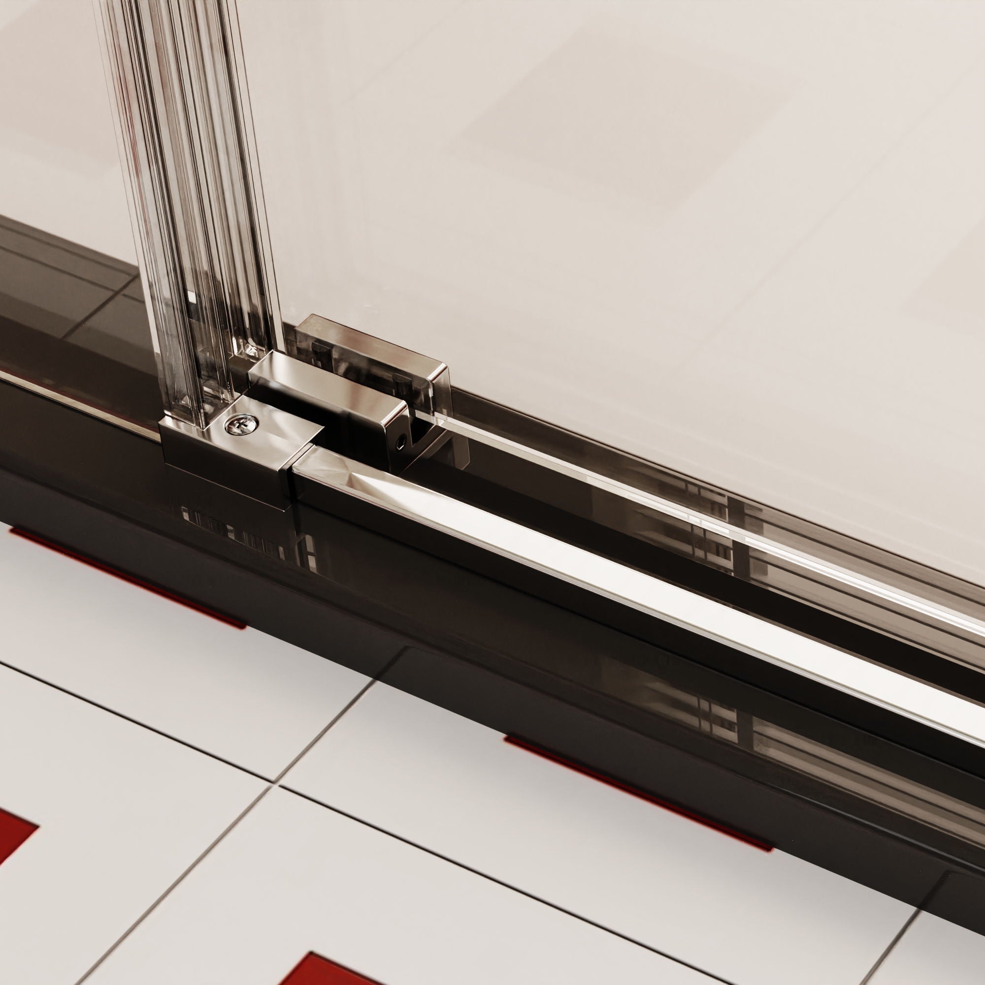 Frameless Single Sliding Shower Doors With Towel Rail & Handle