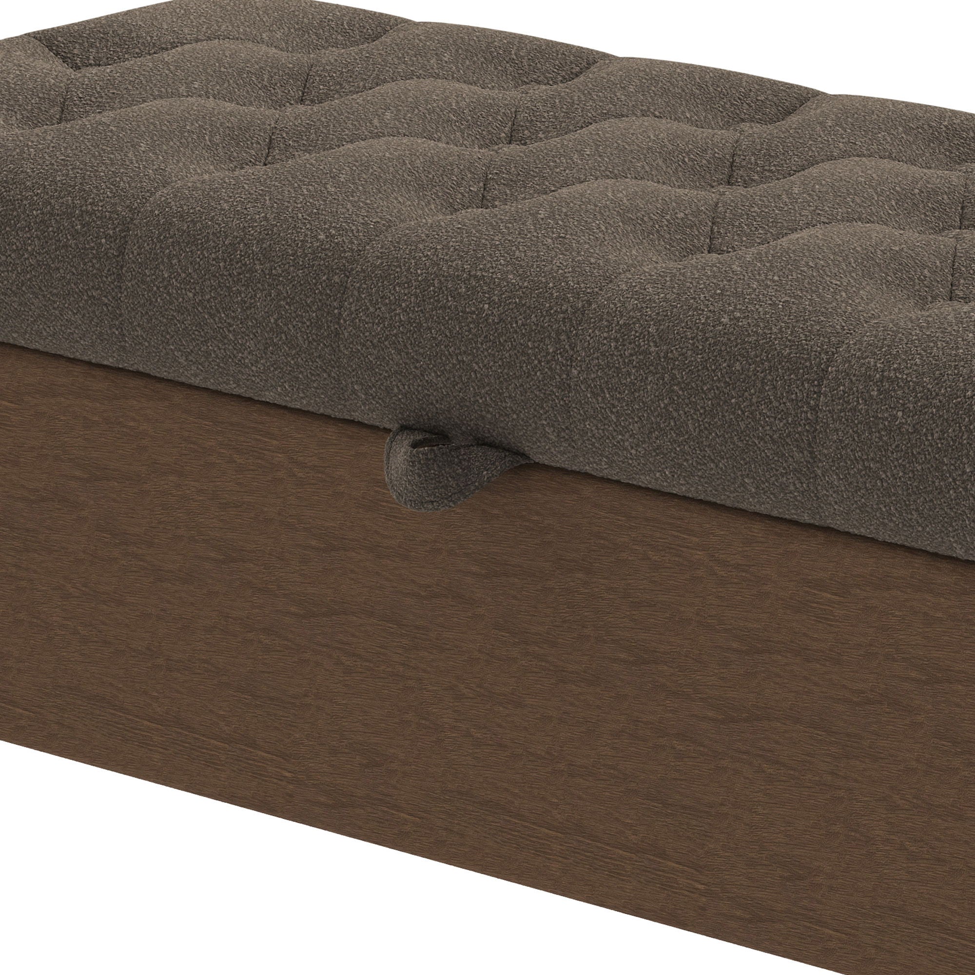 Modern Tufted Storage Ottoman Bench With Metal Legs