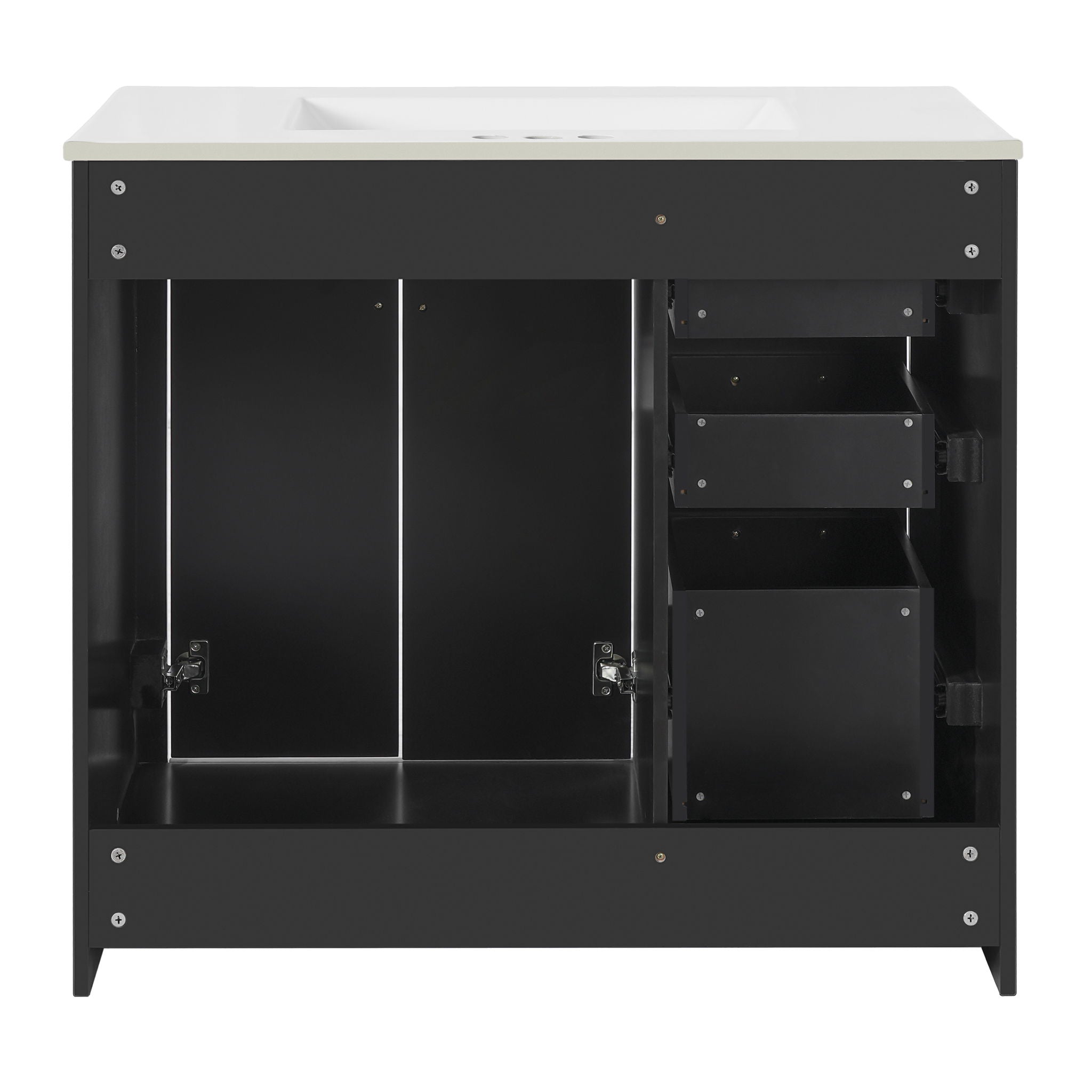 Bathroom Vanity With Sink Combo, Storage Cabinet, Freestanding Set With 3 Drawers & Soft Closing Doors