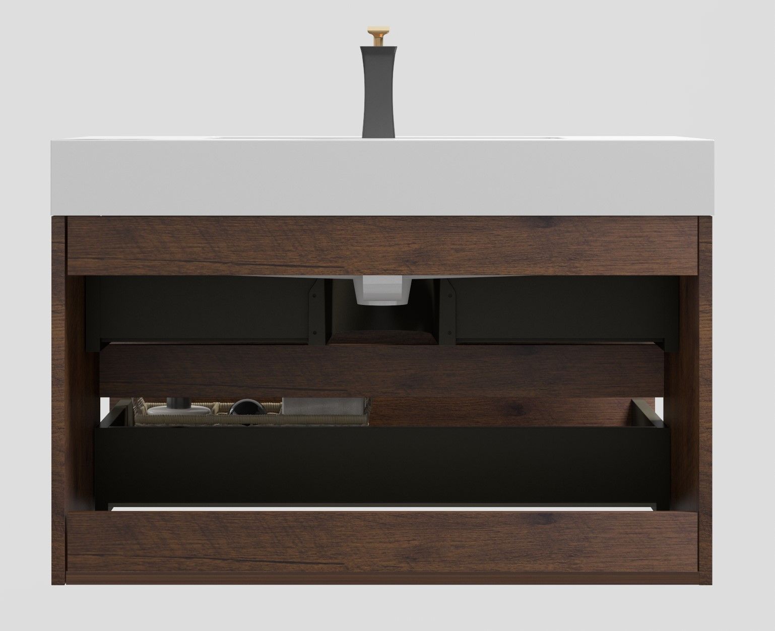 Alice - Bathroom Vanity Wall Mounted With Sink, Large Storage