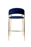Modrest Brandy Modern Blue Fabric Bar Stool (Set of 2)