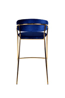 Modrest Brandy Modern Blue Fabric Bar Stool (Set of 2)