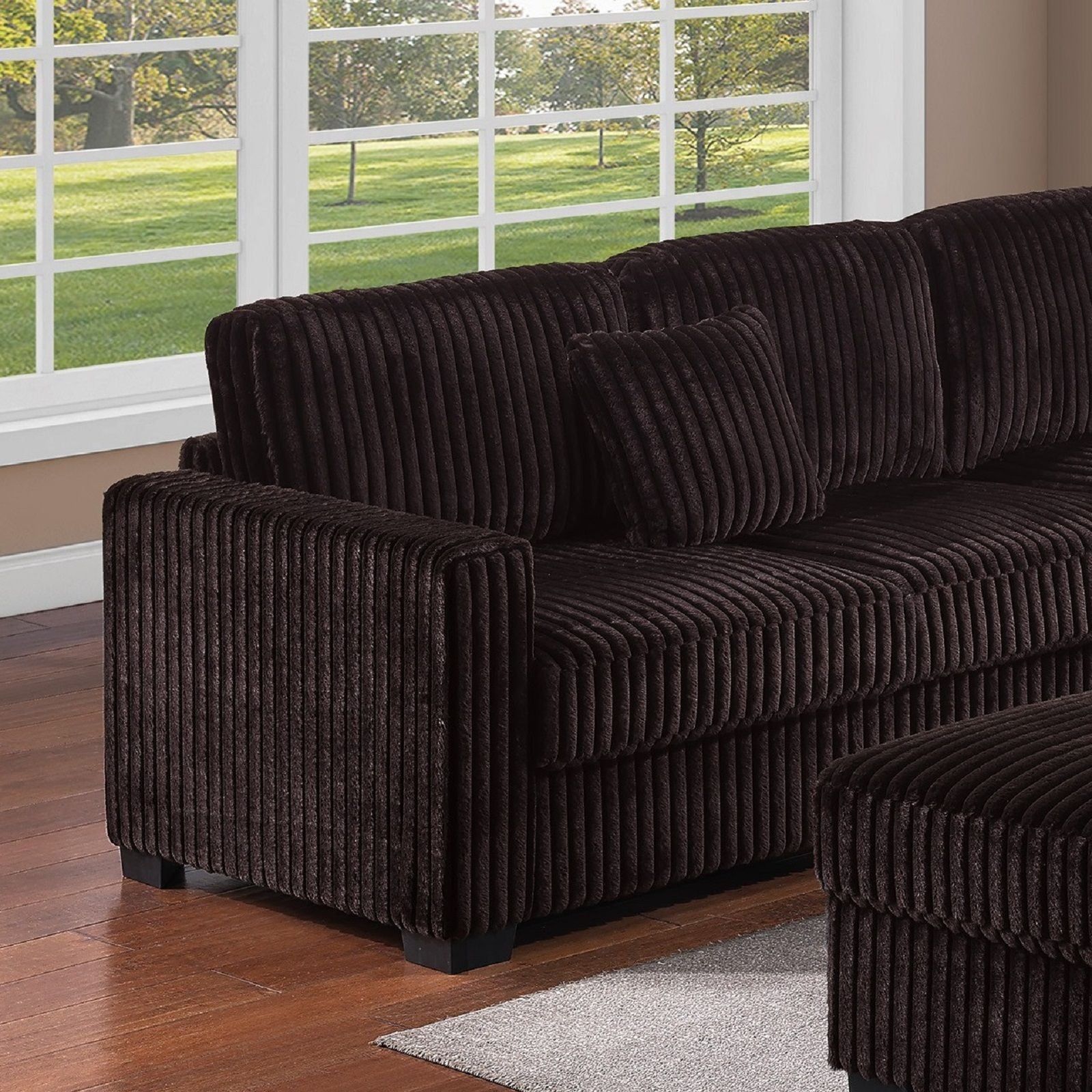 Modern Sectional Set With Cocktail Ottoman