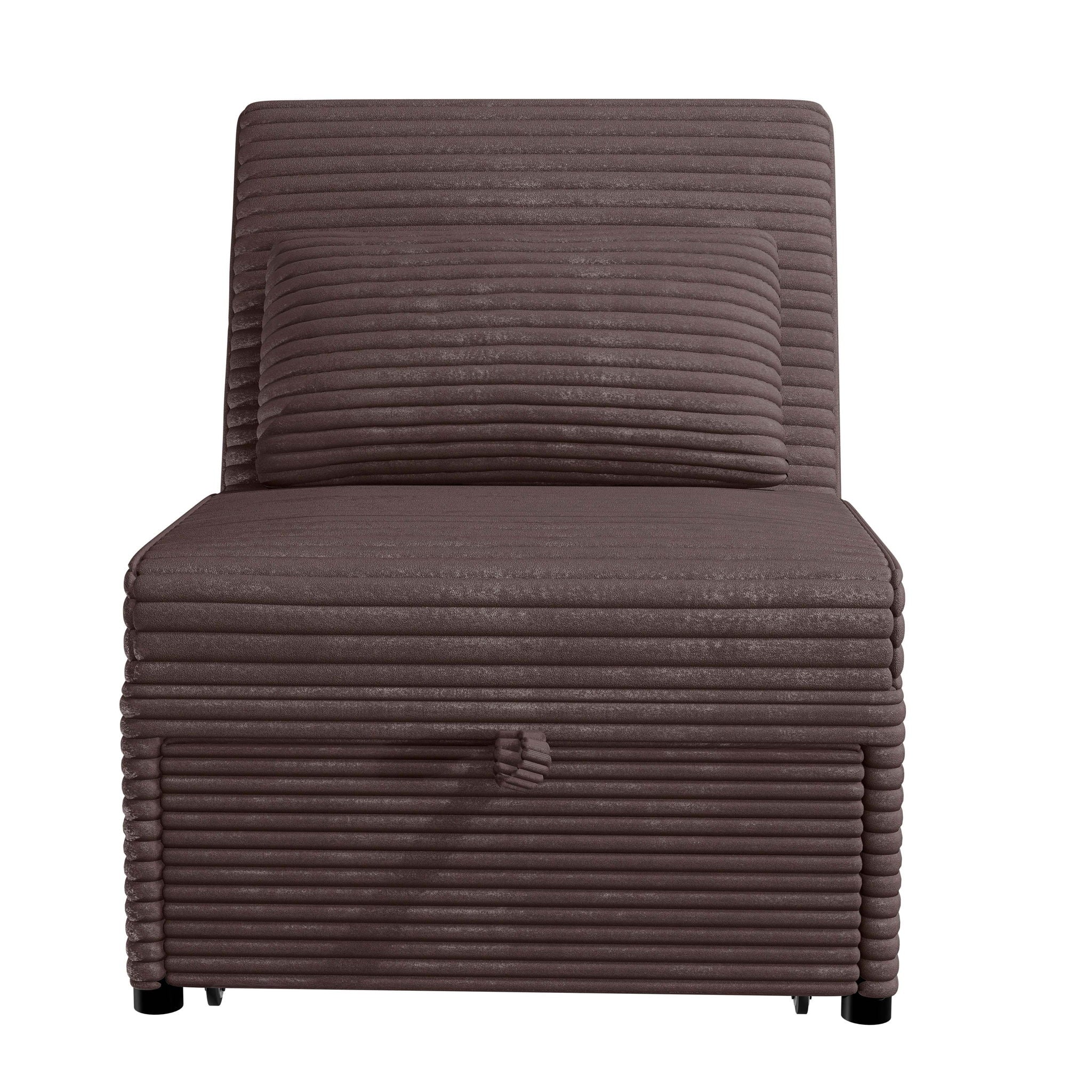 Sleeper Sofa Chair With Plush Cushion And Pull Out Bed Convertible Couch With Matching Pillow - Chocolate