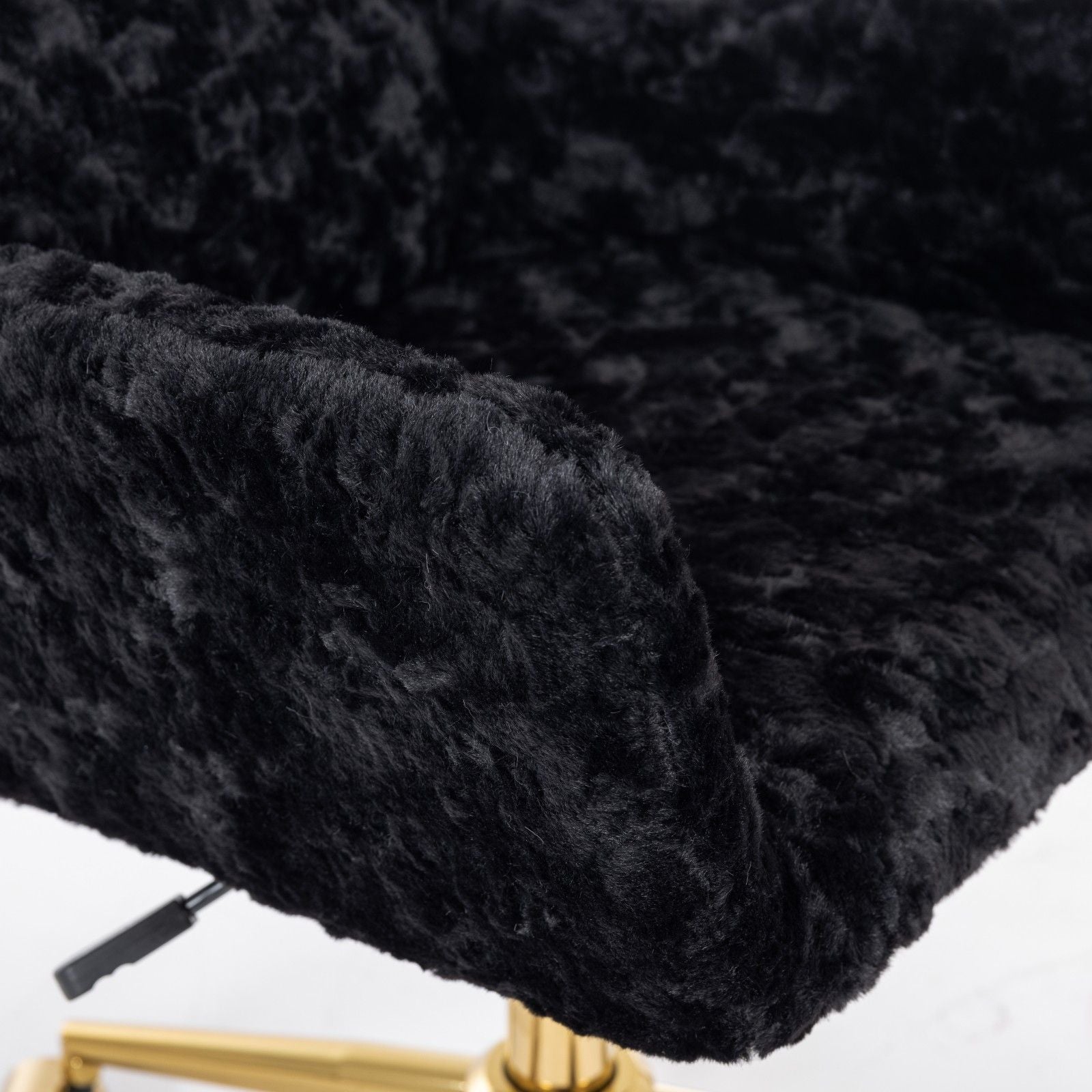 Office Chair, Artificial Rabbit Hair Home Office Chair With Metal Base, Adjustable Desk Chair Swivel Office Chair, Vanity Chair