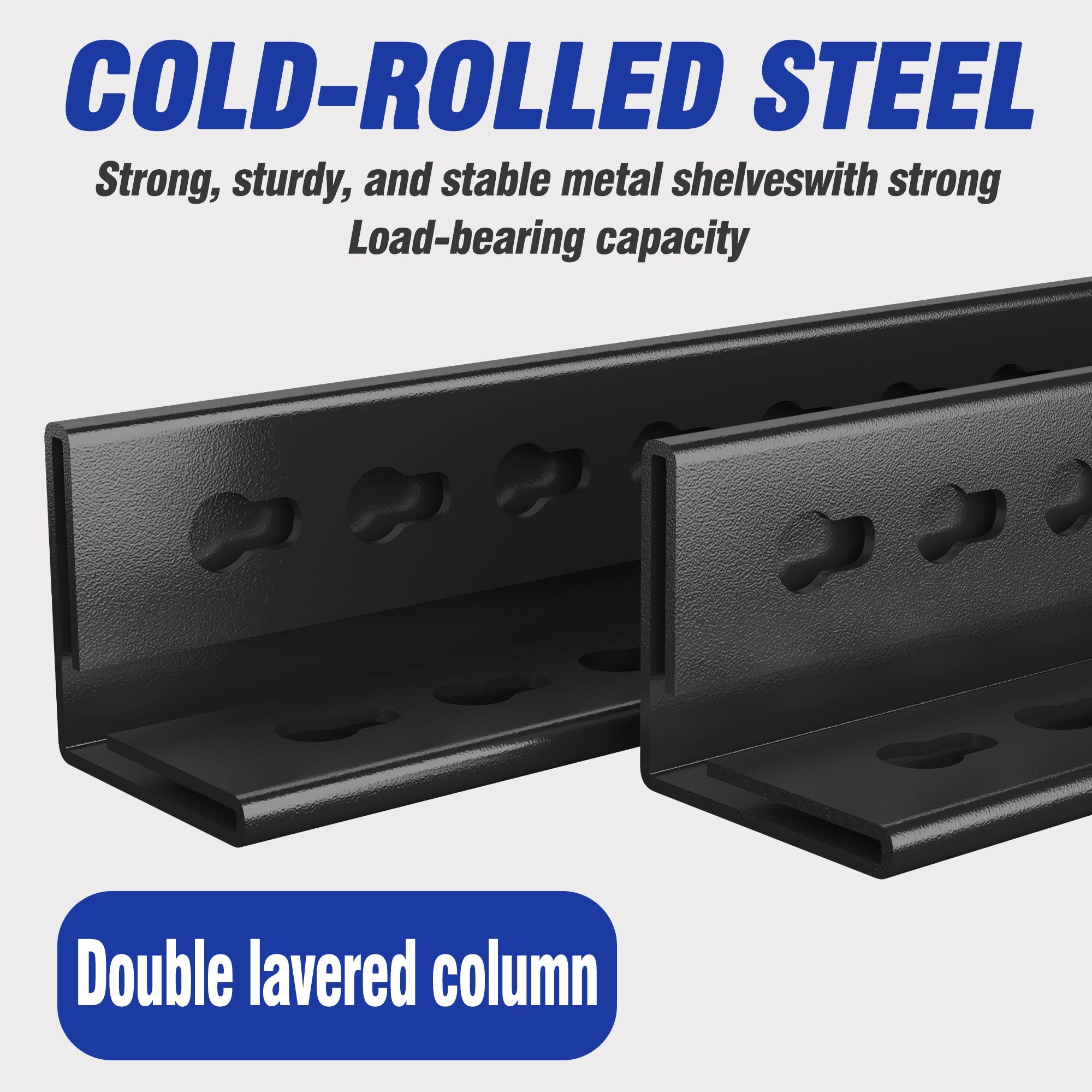 Garage Shelving Units 2400LBS Heavy Duty Storage Shelves Adjustable Metal Shelf 6 Tier - Black