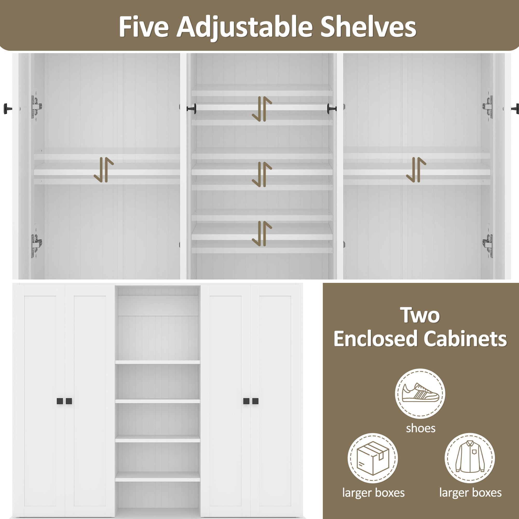 Hall Tree With Bench And 5 Storage Cubbies