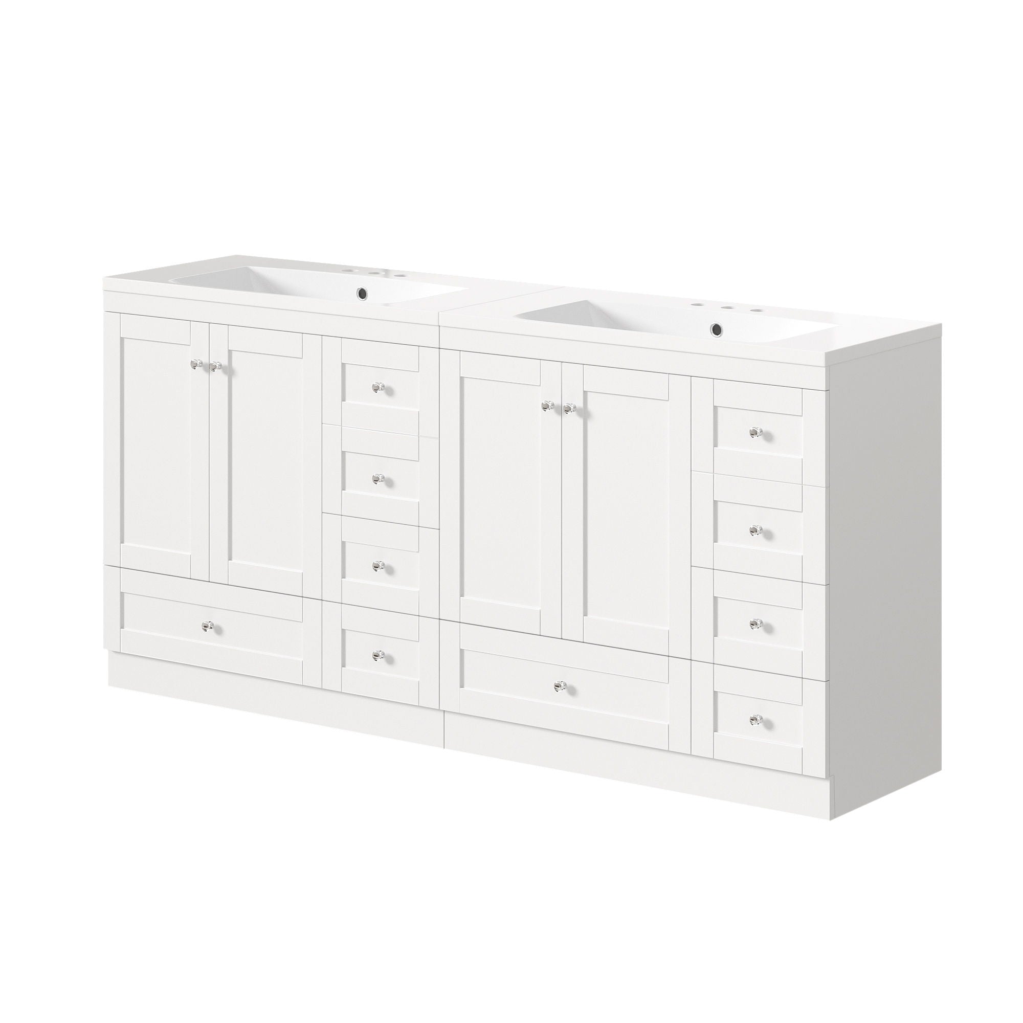 Shaker Free Standing Bathroom Vanity Cabinet & Sink, Soft Close Drawers, Soft Close Doors