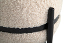 Divani Casa Fouston - Contemporary White Sherpa Pouf