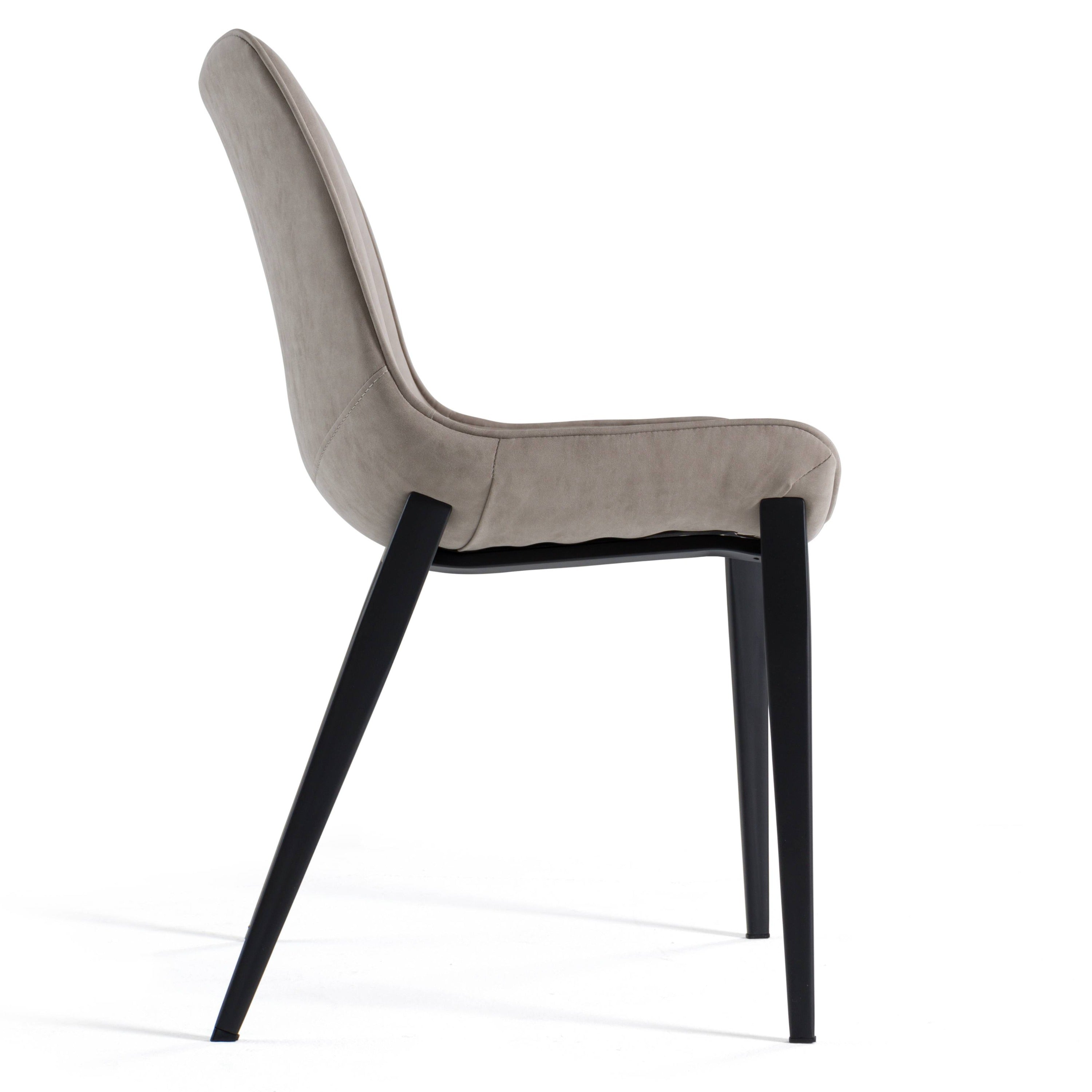 Modrest Frasier - Modern Light Grey Eco-Leather Dining Chair (Set of 2)