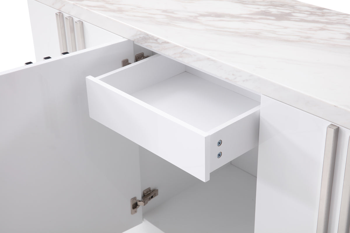 Modrest Kingsley Modern Marble & Stainless Steel Buffet