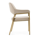 Modrest George - Modern Beige Fabric + Antique Brass Dining Chair