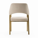 Modrest George - Modern Beige Fabric + Antique Brass Dining Chair