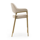 Modrest George - Modern Beige Fabric + Antique Brass Counter Chair