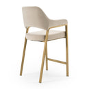 Modrest George - Modern Beige Fabric + Antique Brass Counter Chair