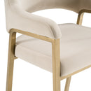 Modrest George - Modern Beige Fabric + Antique Brass Counter Chair