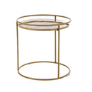 Modrest Gilcrest - Glam Brown and Gold Marble End Table