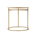 Modrest Gilcrest - Glam Brown and Gold Marble End Table
