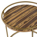Modrest Gilcrest - Glam Brown and Gold Marble End Table