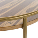 Modrest Gilcrest - Glam Brown and Gold Marble End Table