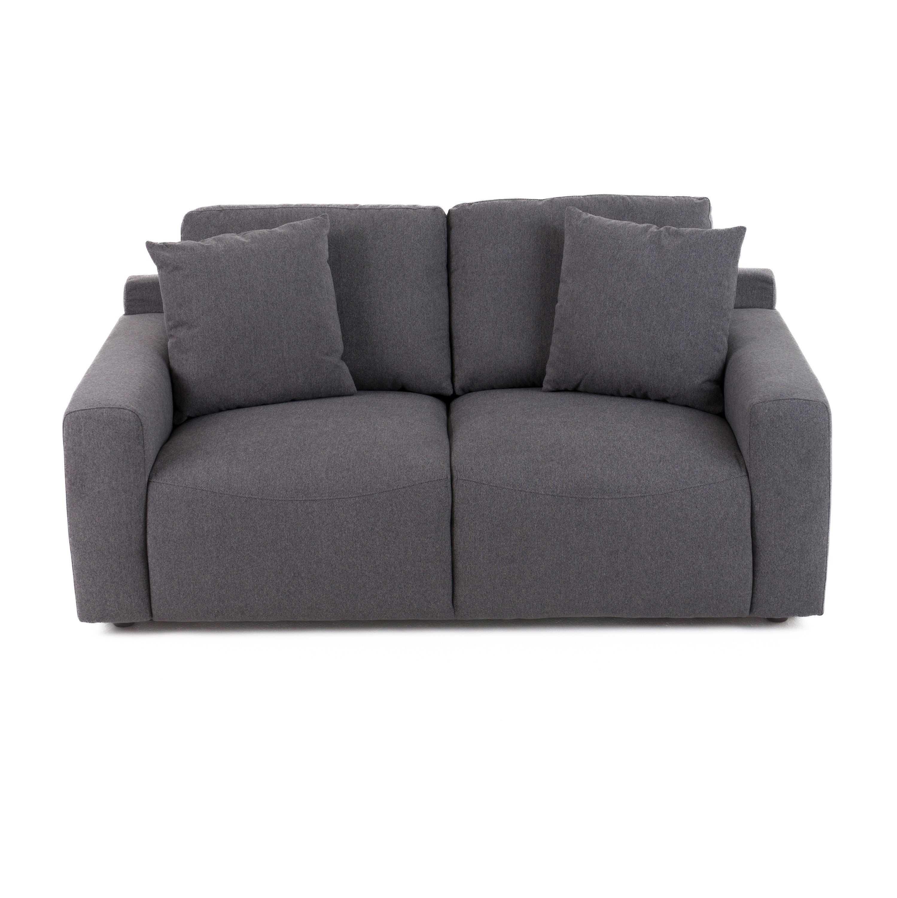 Divani Casa Gloria - Modern Grey Fabric Loveseat
