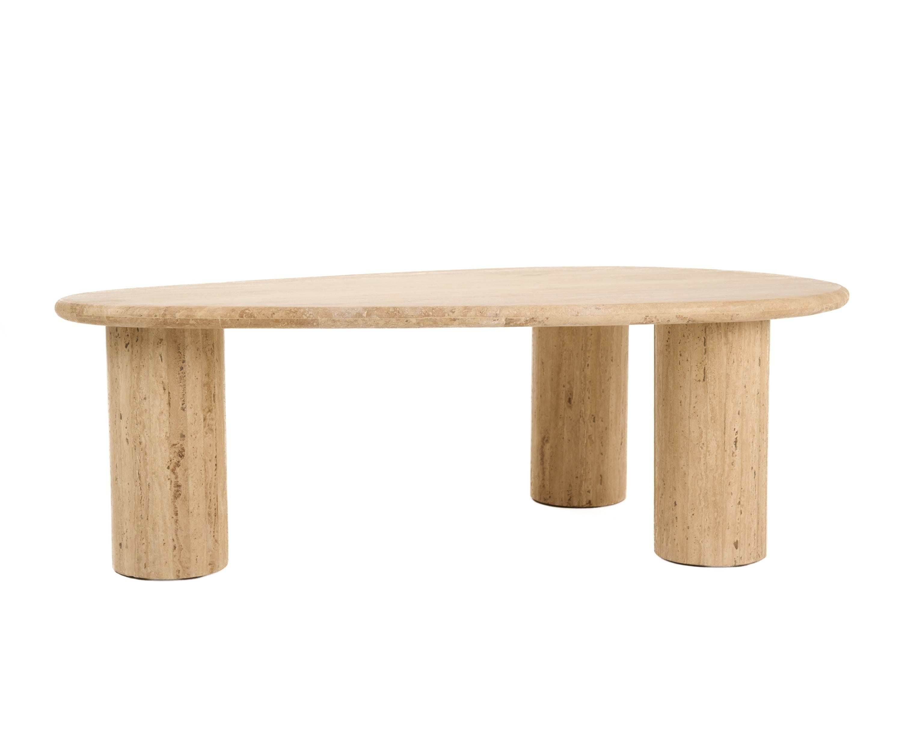Modrest Gracemont - Modern Travertine Marble Freeform Coffee Table