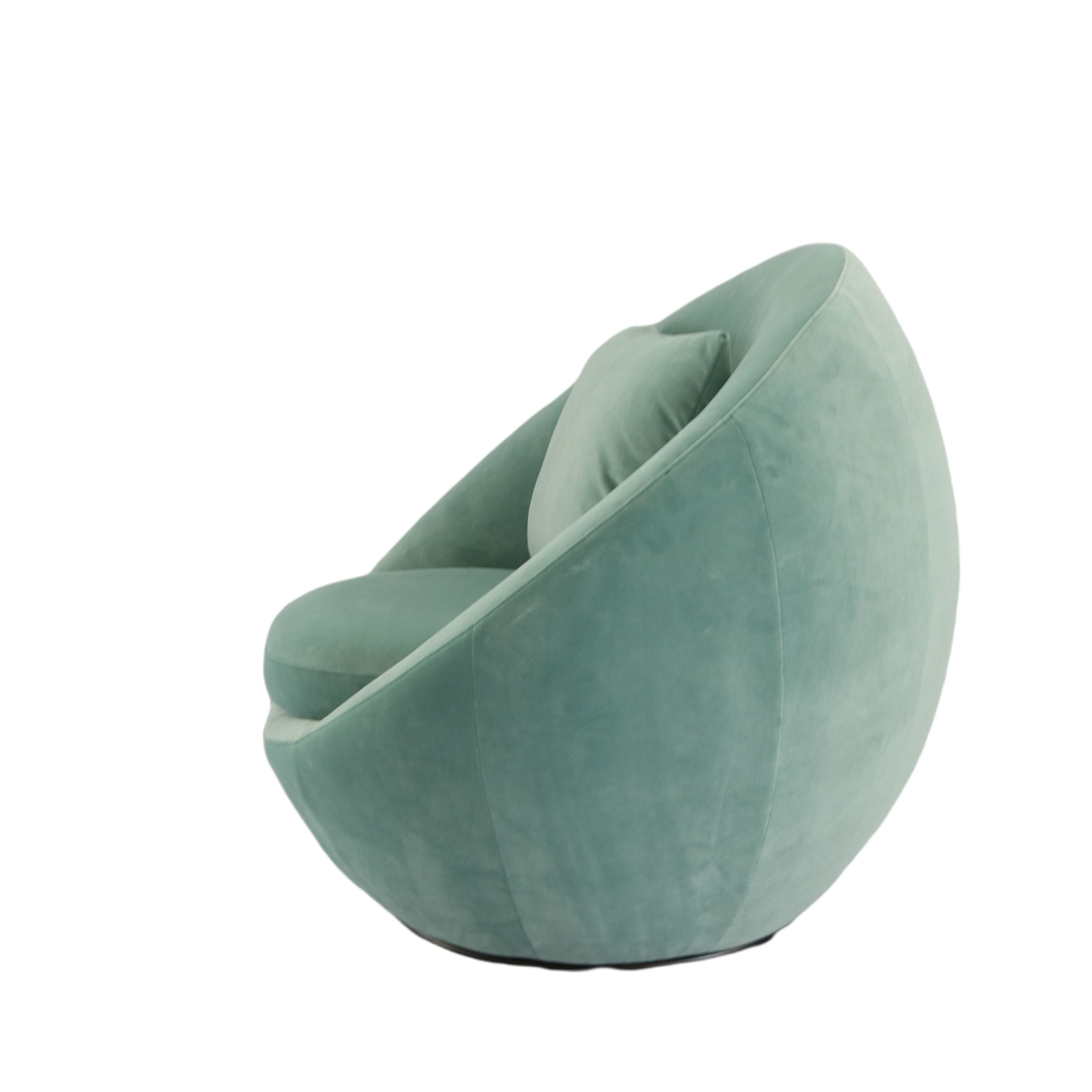 Modrest Gypsum - Modern Teal Swivel Accent Chair