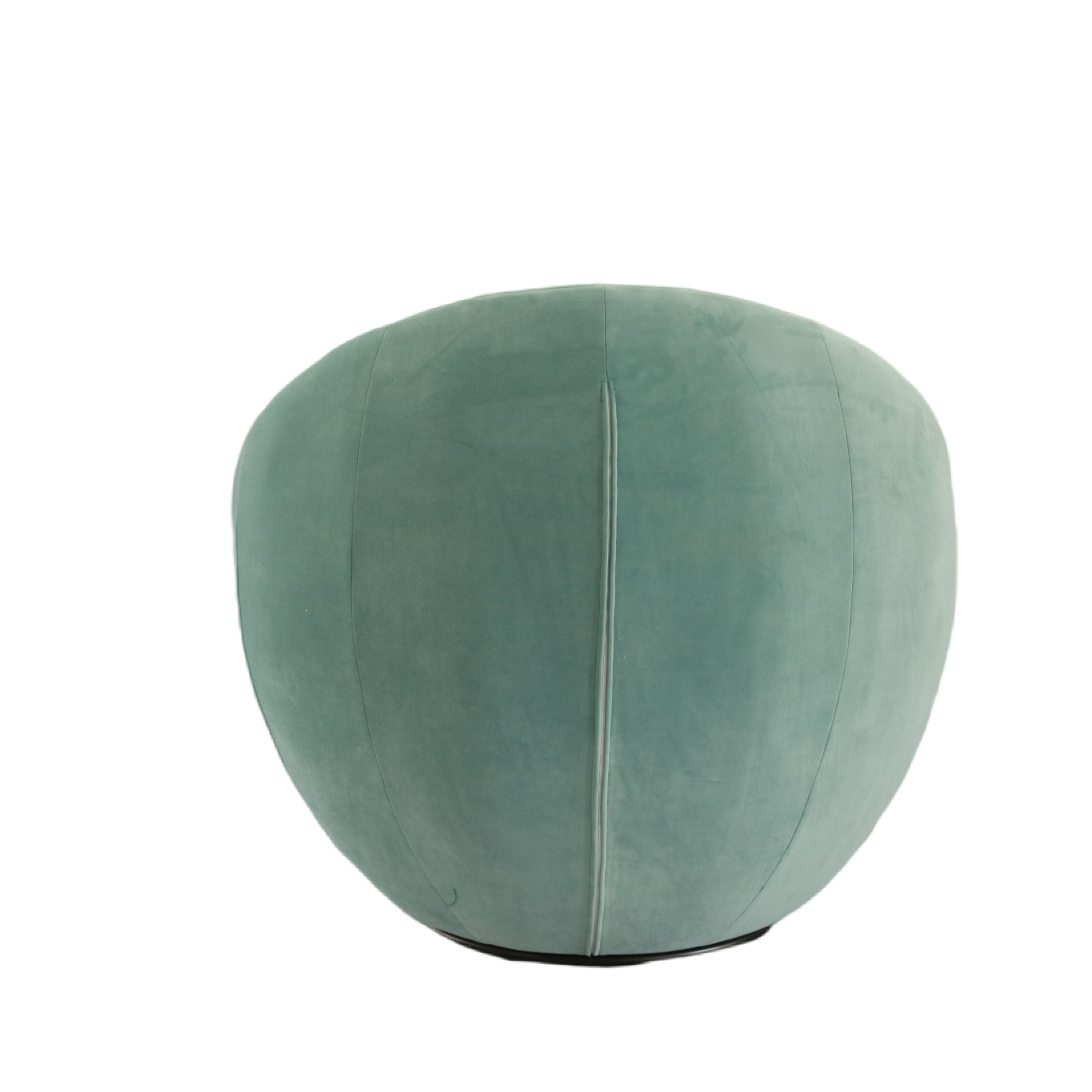 Modrest Gypsum - Modern Teal Swivel Accent Chair