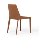 Modrest Halo - Modern Cognac Saddle Leather Dining Chair Set of Two