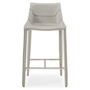 Modrest Halo - Modern Light Grey Saddle Leather Counter Stool