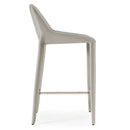 Modrest Halo - Modern Light Grey Saddle Leather Counter Stool