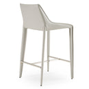 Modrest Halo - Modern Light Grey Saddle Leather Counter Stool