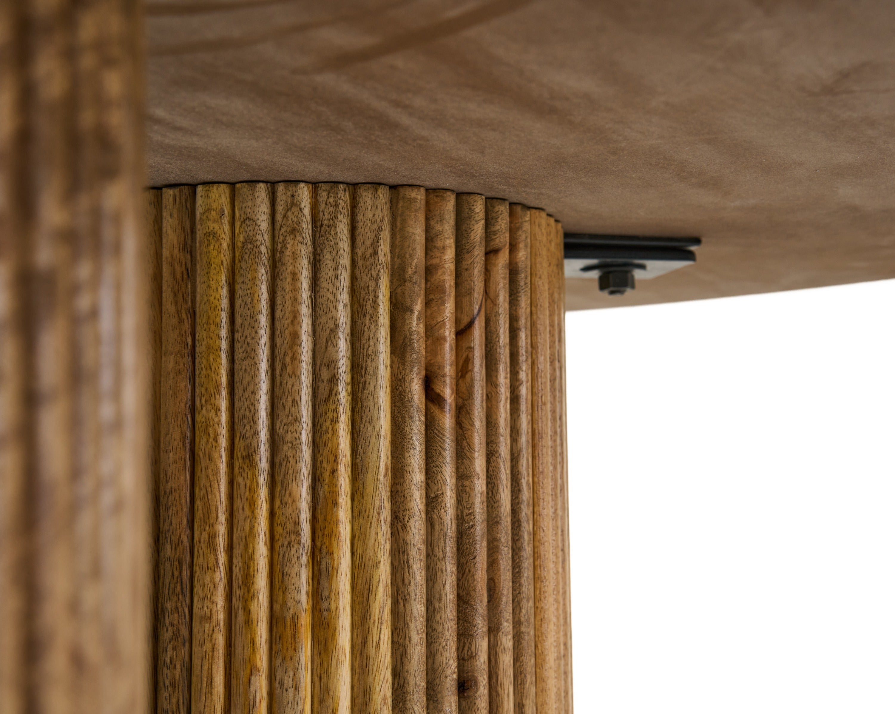 Modrest Hayden - Modern Marble + Wood Round Dining Table