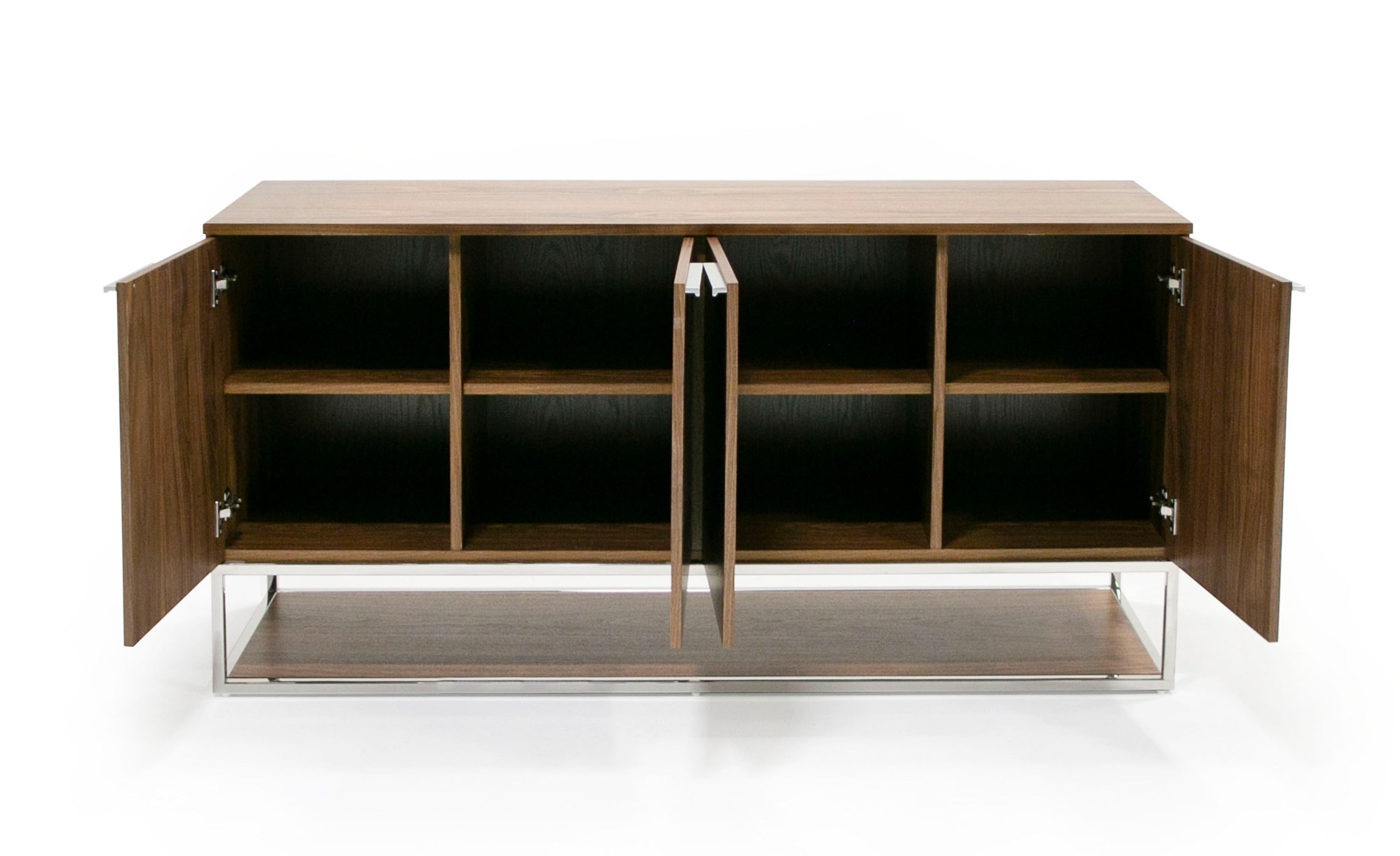 Modrest Heloise - Modern Walnut and Stainless Steel Buffet