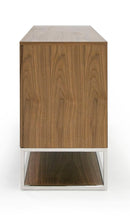 Modrest Heloise - Modern Walnut and Stainless Steel Buffet