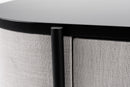 Modrest Hobart - Modern Beige Fabric & Black Metal Buffet