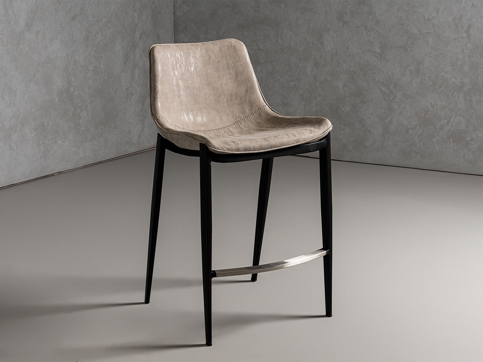 Modrest Jane - Modern Tan & Black Counter Stool (Set of 2)