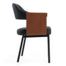 Modrest Jensen - Modern Black + Camel Vegan Leather Dining Chair