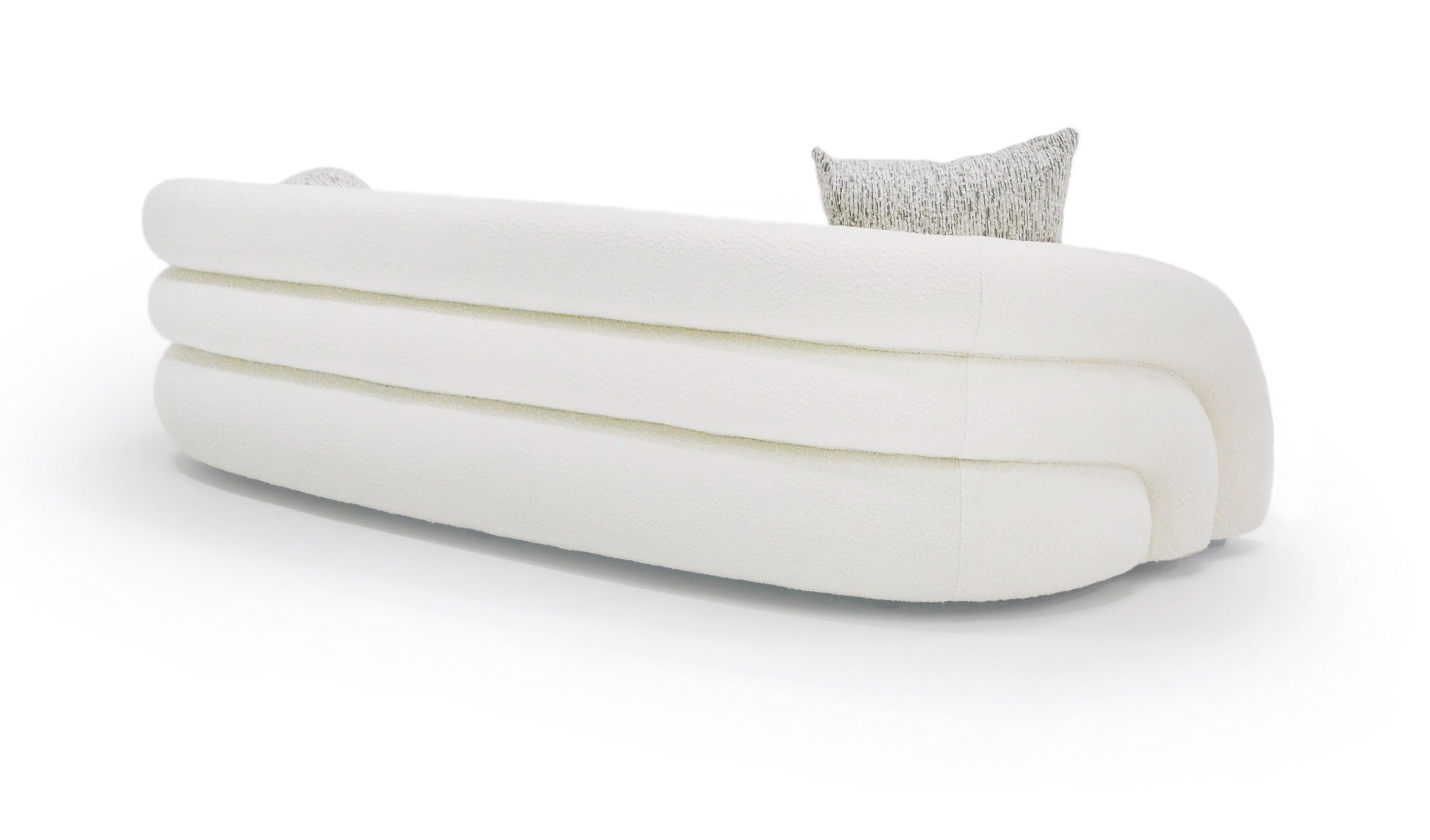 Modrest - Joshua Modern 4-Seater Curved White and Taupe Fabric Sofa