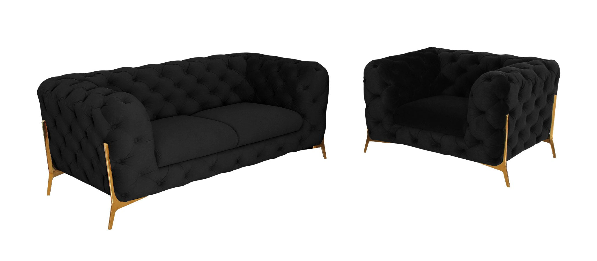 Divani Casa Quincey - Transitional Black Velvet Chair