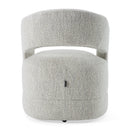 Modrest Kadoka - Modern Light Grey Fabric Dining Chair w/ Castor Wheels