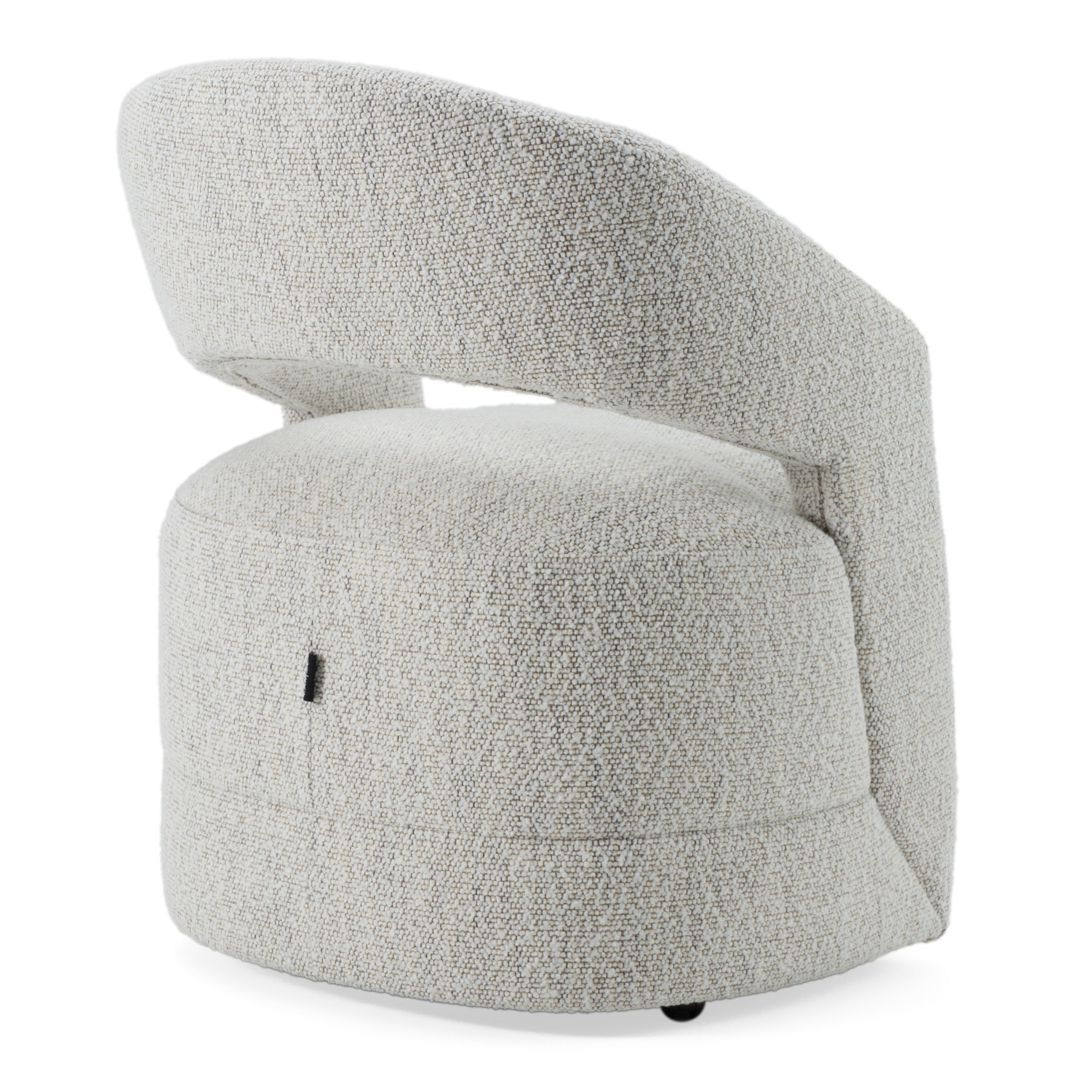 Modrest Kadoka - Modern Light Grey Fabric Dining Chair w/ Castor Wheels