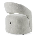 Modrest Kadoka - Modern Light Grey Fabric Dining Chair w/ Castor Wheels