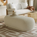 Divani Casa Kael - Contemporary White Sherpa Ottoman