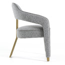 Modrest Kasem - Modern Grey Fabric + Gold Dining Chair