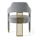 Modrest Kasem - Modern Grey Fabric + Gold Dining Chair