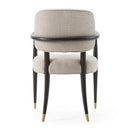 Modrest Kathy - Modern Beige Fabric + Oak Dining Arm Chair
