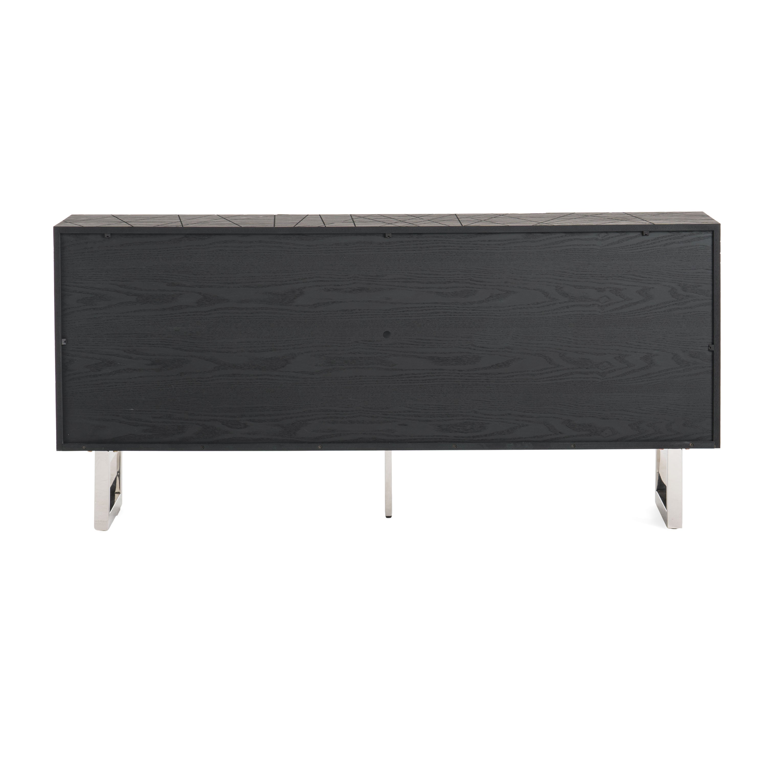 Modrest Kenda - Modern Black Ash + Stainless Steel Buffet